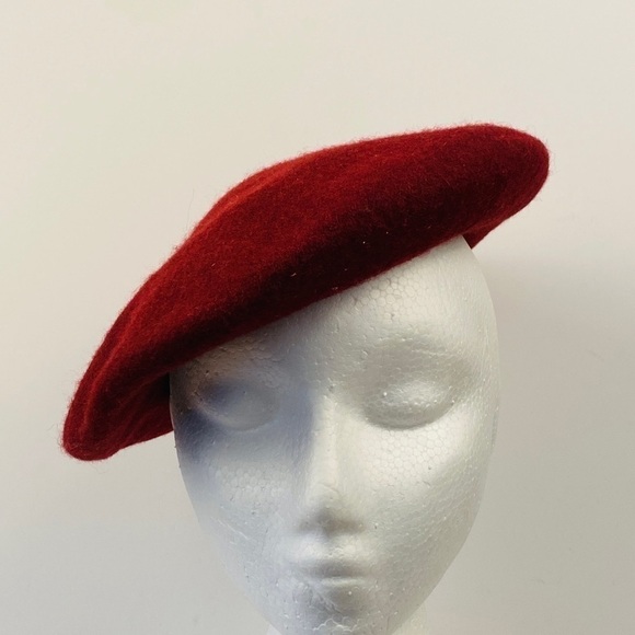 WOOL beret burgundy banana republic blend stretch - Picture 5 of 9